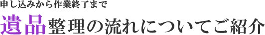 遺品整理の流れについて